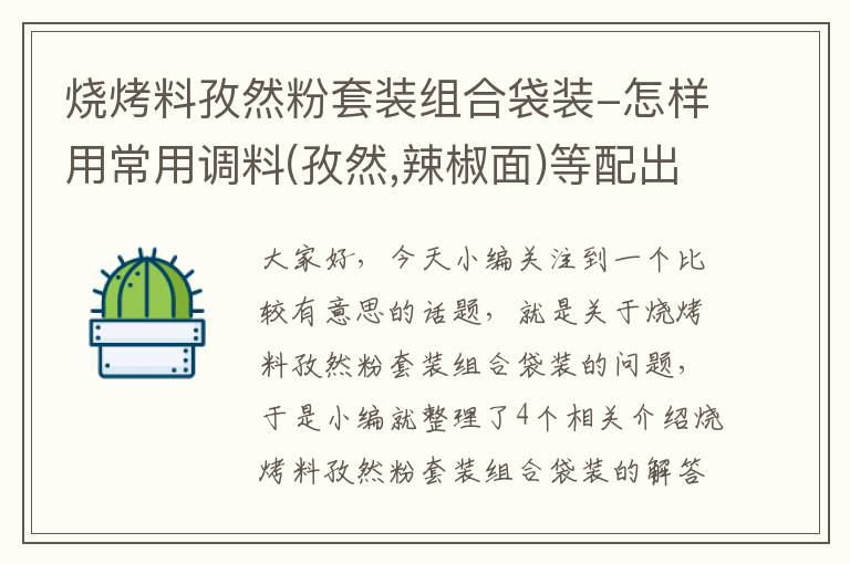 烧烤料孜然粉套装组合袋装-怎样用常用调料(孜然,辣椒面)等配出烧烤料?