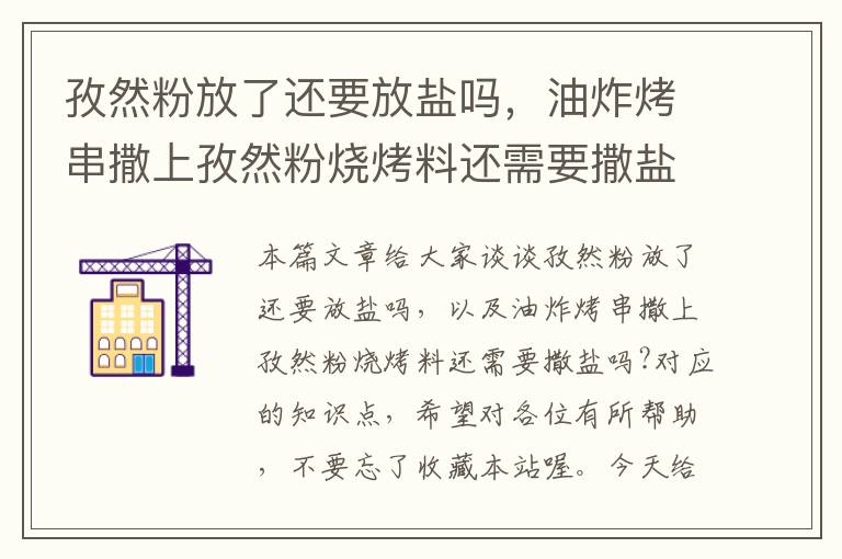 孜然粉放了还要放盐吗，油炸烤串撒上孜然粉烧烤料还需要撒盐吗?