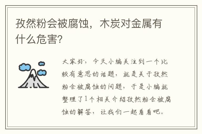 孜然粉会被腐蚀，木炭对金属有什么危害？