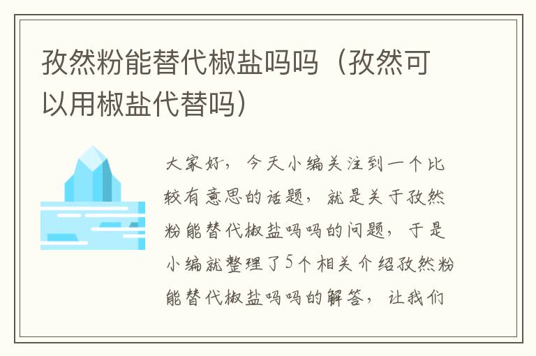 孜然粉能替代椒盐吗吗（孜然可以用椒盐代替吗）