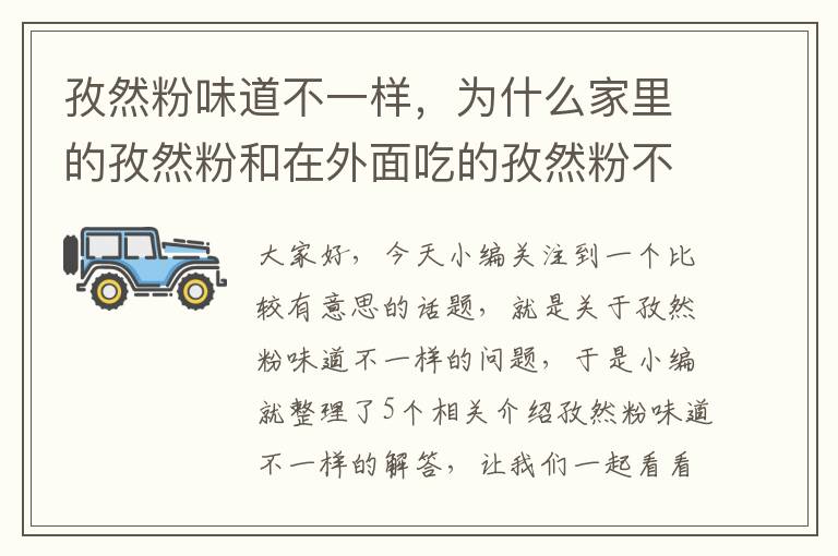 孜然粉味道不一样，为什么家里的孜然粉和在外面吃的孜然粉不是一个味 看起来也不一样 从...