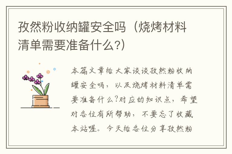 孜然粉收纳罐安全吗（烧烤材料清单需要准备什么?）