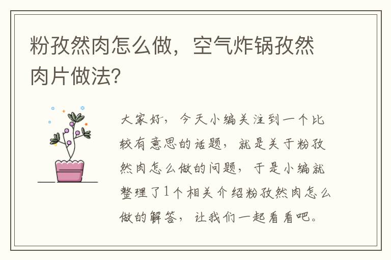 粉孜然肉怎么做，空气炸锅孜然肉片做法？