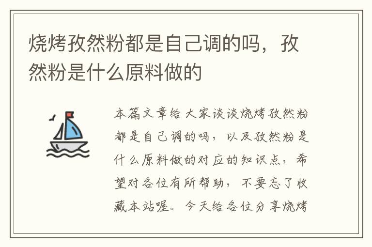 烧烤孜然粉都是自己调的吗，孜然粉是什么原料做的