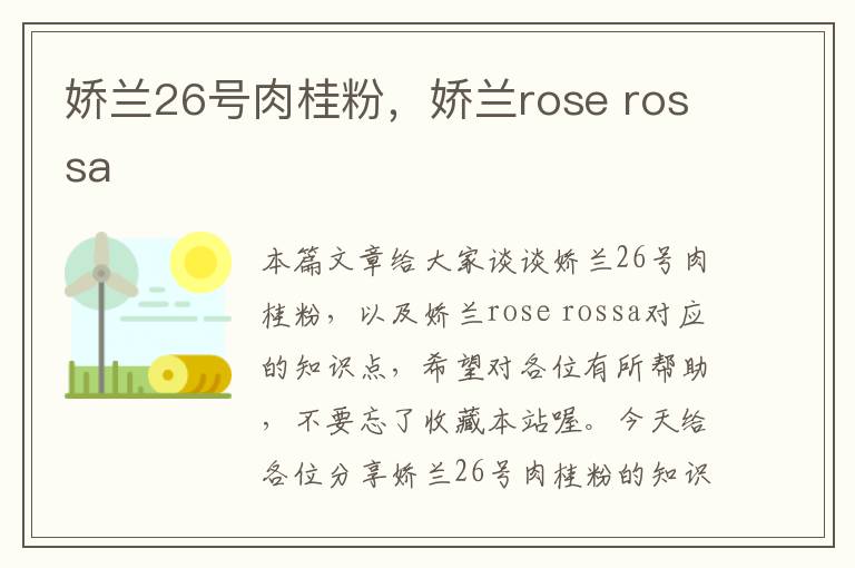 娇兰26号肉桂粉，娇兰rose rossa