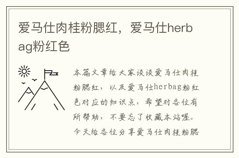 爱马仕肉桂粉腮红，爱马仕herbag粉红色