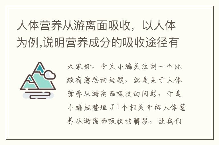 人体营养从游离面吸收，以人体为例,说明营养成分的吸收途径有哪些