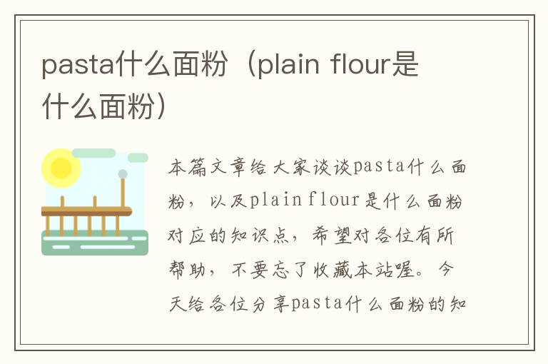 pasta什么面粉（plain flour是什么面粉）