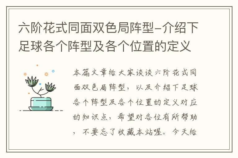 六阶花式同面双色局阵型-介绍下足球各个阵型及各个位置的定义