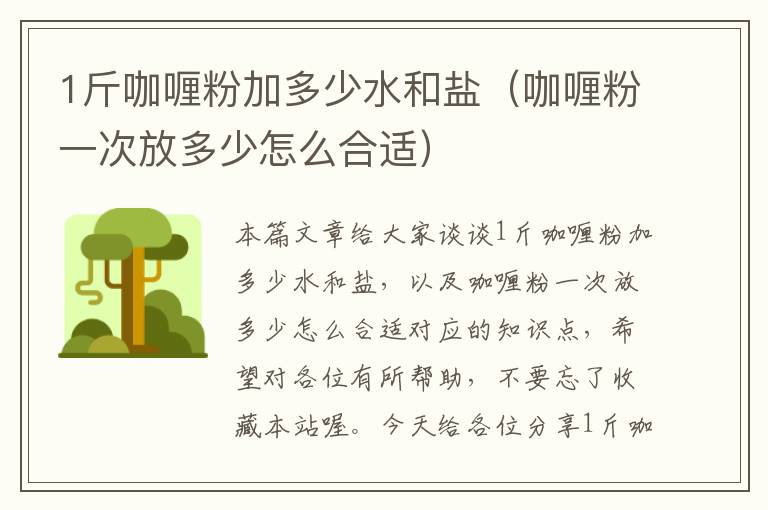 1斤咖喱粉加多少水和盐（咖喱粉一次放多少怎么合适）